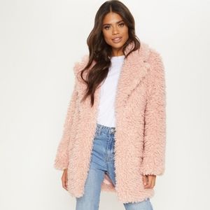 PrettyLittleThing Pink Faux Fur Jacket